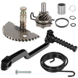 Scooter Starter Shaft Set, Pinion/Driver/Spring and Kickstarter Roller, Zinc Process, Oxidized Not Easy, for GY6 50CC 60CC 80CC Scooter (Black, Silver)