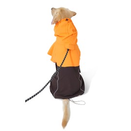 RS Dog Raincoat, All-Weather Jacket, Waterproof, Windproof & Lightweight, Teflon™ Fabric Protector (Bright Orange, X-Small)