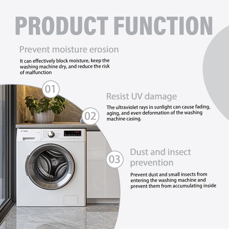 Annlpoy Washing Machine Cover Dustproof Front Loading Washing Machine for