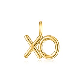 SCAMPER & CO .925 Sterling Silver 18K Gold Plated XO Letter Charm - Hypoallergenic & Nickel-Free, Perfect for Custom Bracelets & Necklaces Combinations