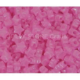 JOLLY STORE Crafts™ Pink Stars Glow in Dark Pony Beads 100pc for jewelry kandi party beading