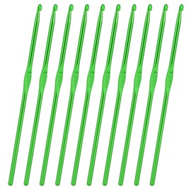 10Pcs Aluminum Crochet Hook, Knitting Needles Craft Yarn, Crochet Hook for DIY Craft, Gold Crochet Needles for Knitting Scarf(4mm Green)