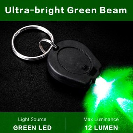 RaySoar 6 Pack Ultra Bright Green Light Keychain Flashlight, Mini Green LED Keychain Flashlight, Green Keychain Flashlight for Night Observation
