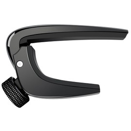 WINGO 6 String Steel Guitar Capo with Micro Tension Adjustment Knob for Acoustic Electric Guitars - Black