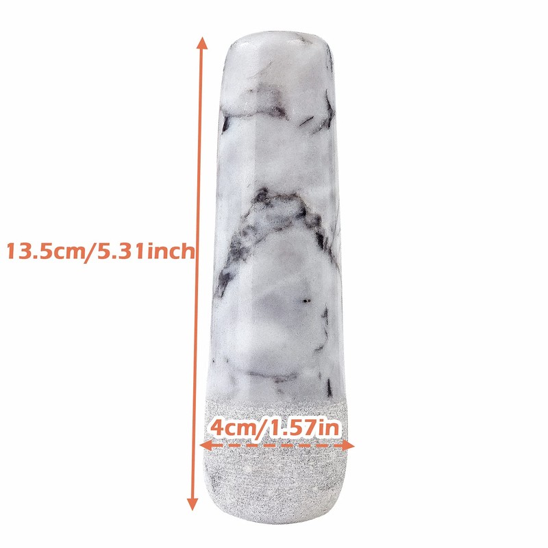 SIPARUI Marble Replacement Pestle 5.3inch Only Polished Stone Pestle (Mortar