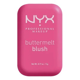 NYX Professional Makeup, Buttermelt Blush Tono Butta with Me, 5gr - Rubor cremoso en polvo infusionado con manteca de karité, mango y almendras, dura hasta 12H, no se desvanece, fórmula vegana