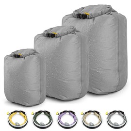 Dry Bag, Stuff Bag, Waterproof Bag, Large Capacity, Lightweight, Waterproof, 3 Size Set, Water Pressure Resistance Over 3.8 ft (8,000 mm), Durable 20D Nylon Fabric, Mountain Climbing, Swimming,