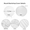 Renaiss Purples Happy Birthday Round Backdrop Cover 7.2 ft Polyester