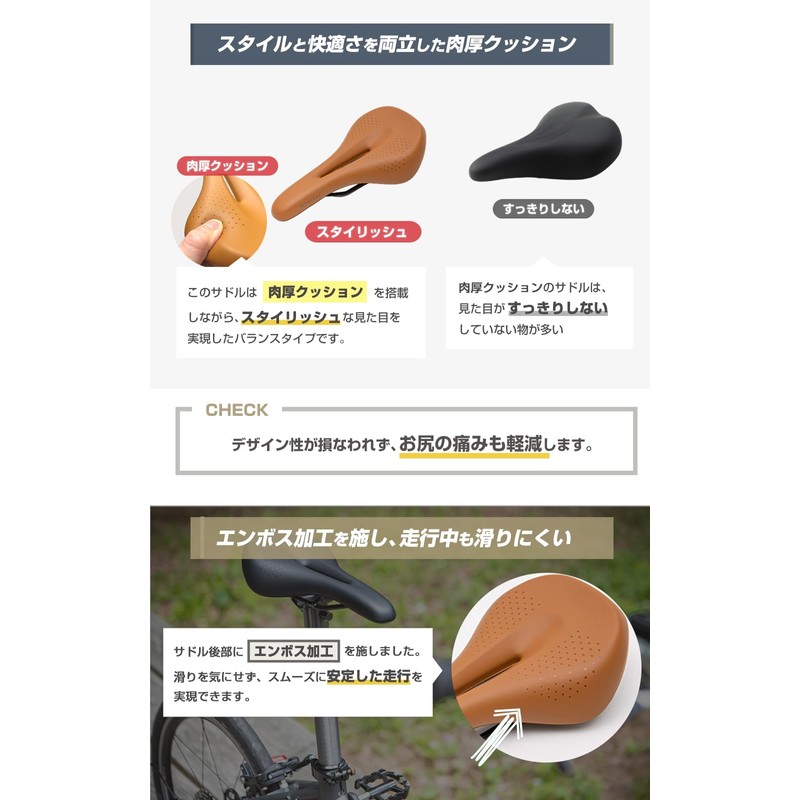 SMRG Bicycle Saddle Thick Cushion Hole Hole [JIS Standard] Road