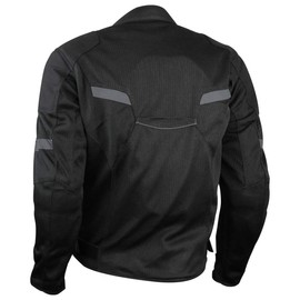 Mens Motorcycle Perforated Light Weight Reflective Textile Mesh CE armor Rated Jacket (L)