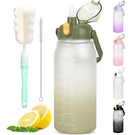 GXCROR Water Bottle 2L with Straw, 100% Leakproof Water Bottle, BPA Free Water bottle,Anti Rupture Drinking bottle for Daily use, Fitness and Outdoor Activities