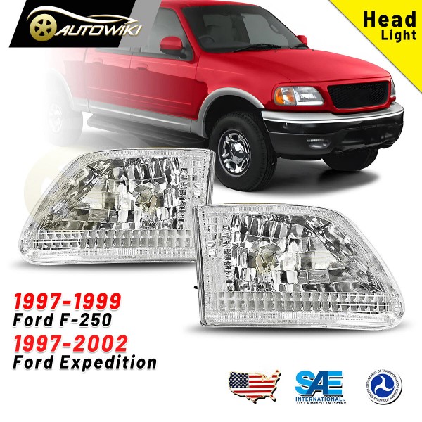 AUTOWIKI Headlight For 1997-2003 Ford F-150 97-99 F-250 97-02 Expedition