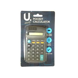 Pocket Calculator - 8 Digit Display - Black