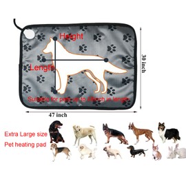 Extra Large Pet Heating Mat for Dogs and Cats - Waterproof, Indoor/Outdoor Dog Heating Pad - Easy Clean