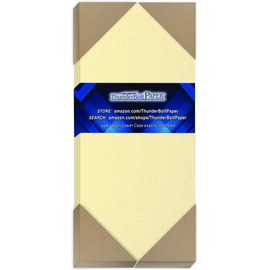 100 Ivory Linen 80# Cover Paper Sheets - 4" X 9" (4X9 Inches) Photo|Card|Frame Size - 80 lb/pound Card Weight - Fine Linen Textured Finish - Quality Cardstock