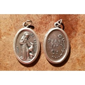 Hand crafted in ROME ITALY (vatican) 925 Sterling silver 20" Necklace BLESS PET ST FRANCIS MEDAL pendant female men
