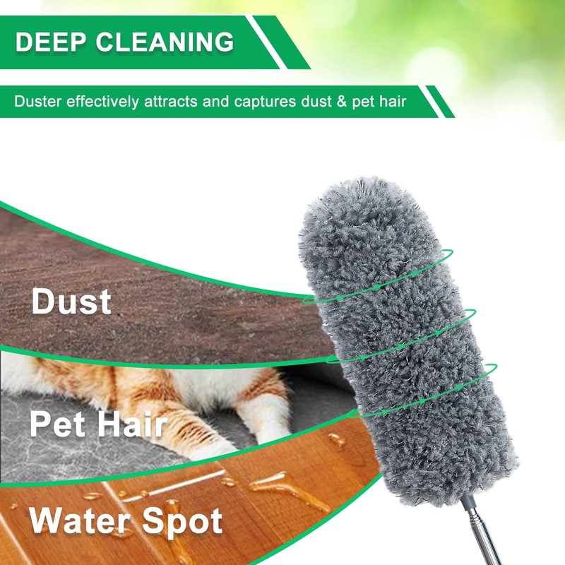 2 Pack Small Microfiber Feather Duster for Cleaning, Hand Washable