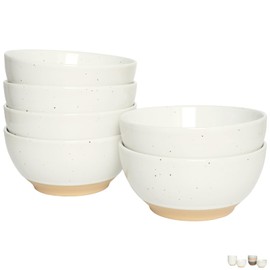 Bosmarlin Small Ceramic Dessert Bowls, 16 Oz, Set of 6, Dishwasher and Microwave Safe, For Cereal, Ice Cream, Soup, Salad, Rice (White)