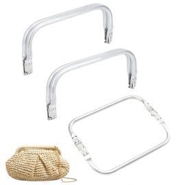 Dantolo Pack of 3 Aluminium Wallet Frame, Closure Inner Tubular Frame, Square Assembled Bags, Clutch Frame for DIY Craft Dinner Bags