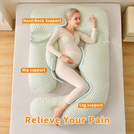 Pregnant Woman's Sleep Pillow, 62-inch U-shaped Full-body Position pPregnancy Pillow, Detachable Cover, Combined Design, Providing Support For The Back, Hips, Abdomen And Legs Of Pregnant Women.