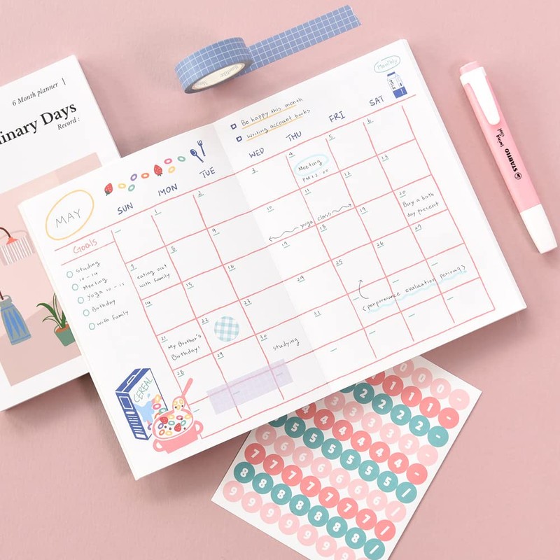 Monolike Ordinary Days Diary 6 Month Planner, Green day -