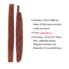 TOBBST Wig Grip Headbands for Women,2 Pieces Adjustable wig grip band for lace front,No Slip Wig Scarf Hat Grip Wig Band (Light Brown)