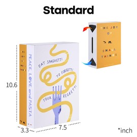 Book Shape Decorative Cable Management Box - Expandable Cable Organizer Box with Magnetic Closure for Home & Office (Small Yellow, Standard)