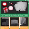 Keadic 33Pcs Clear Square Favor Boxes with Gift Ribbons, Scissors,