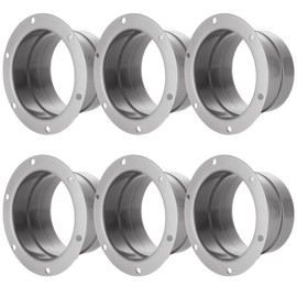 MUXHEL 6 Pcs 3 Inch Duct Connector Flange, Galvanized Metal Straight Dryer Vent Connector Flange, Silver Dryer Vent Wall Plate for HVAC Ventilation System