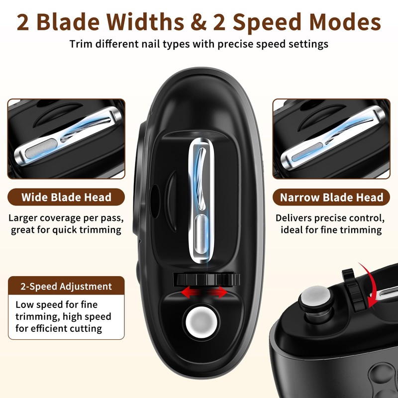 2026 Upgraded 5-in-1 Electric Nail Clipper for Fingernails & Toenails,4-Speed