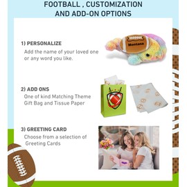 DolliBu Rainbow Whale Stuffed Animal with Football Plush - Huggable Playtime Plush Toy, Cute Ocean Life Gift, Plush Doll Animal Toy for Kids and Adults with Name Personalization - 7 Inches