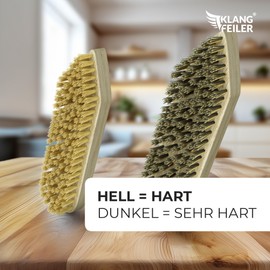 Klangfeiler® 2 Wooden Scrubbing Brushes, Hard and Very Hard, Made in Ukraine