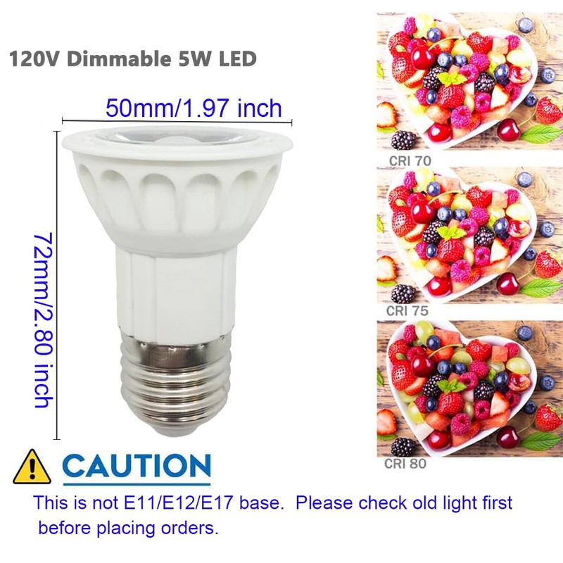 LIDESENMO 2-Pack JDR E26 E27 LED Range Hood Light Bulb