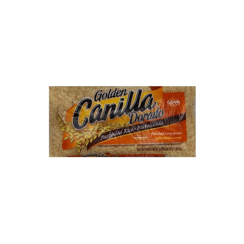 Golden Canilla Parboiled Extra Long Grain Rice, 3 Pound, 2-Pack