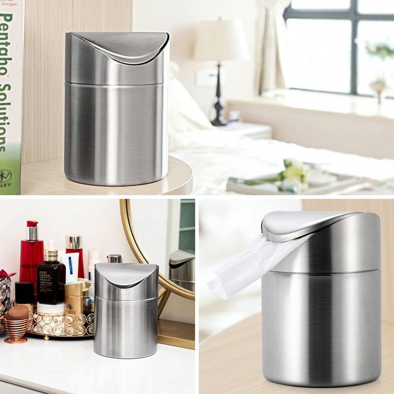 MEIYAXINWIN Desktop Rubbish Bin, Table Bin, Small, Diameter 12 x
