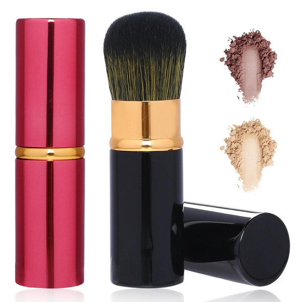Travel Makeup Brushes, Pack of 2 Retractable Foundation Brushes, Portable