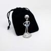 UFO Alien Holding Faceted Crystal Ball Pewter Statue