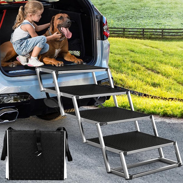 Dog Ramp for Car, Extra Wide Dog Car Stair for