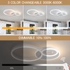 O'NEELDY Modern 3 Ring LED Chandelier Lamp Fixture White 25.59''Dimmable