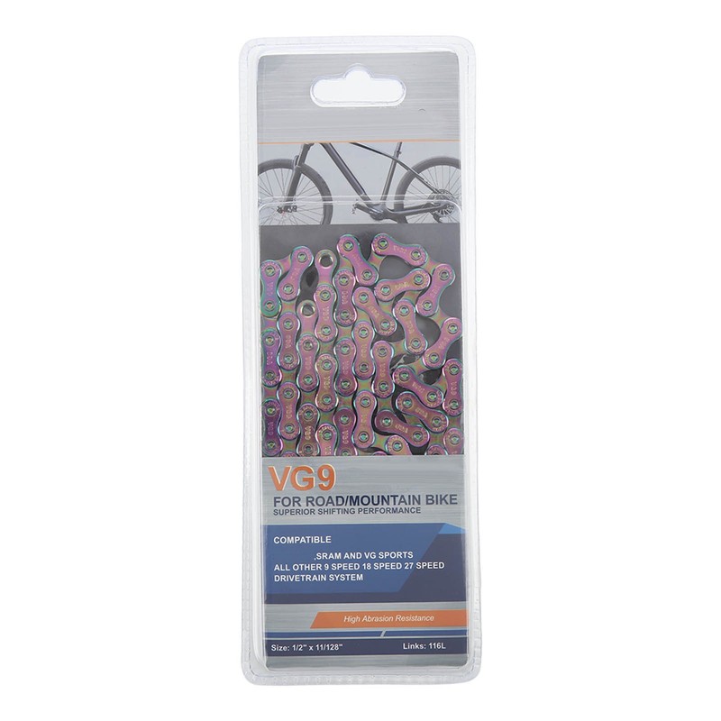 Bicycle Chain High Carbon Steel Colorful 116 Links 9 Speed