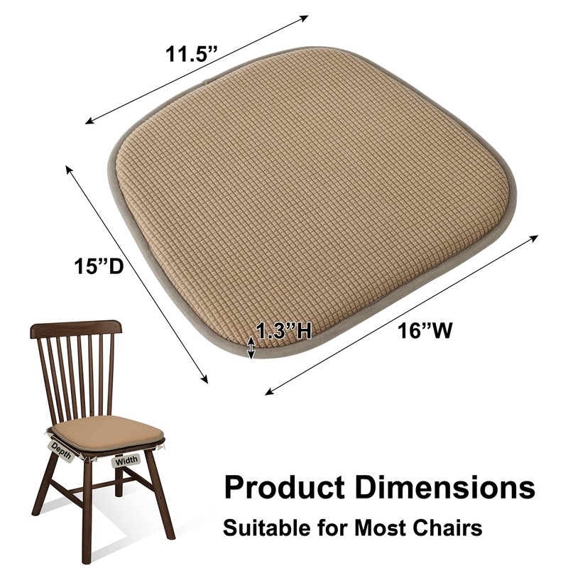 Shinnwa Kitchen Seat Cushions Set of 6, Non Slip Dining