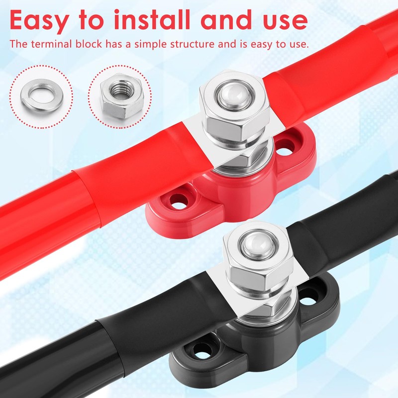 2 PCS Power Distribution Block Bus Bar 12v 200a Battery