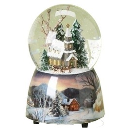 80mm Church Water Globe Tune; Plays "1st Noel" by Roman