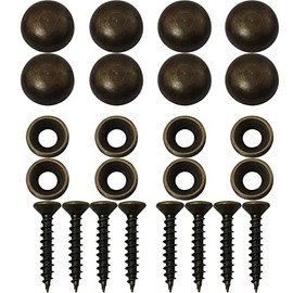 8 tornillos decorativos de latón puro con tapas utilizados como tornillos de fijación de espejo para tornillos autorroscantes (0.59 pulgadas, bronce)