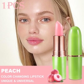 BINGBRUSH Peach Color Changing Lipstick Queen,Moisturizer Long Lasting Lip Care Lip Balm Magic Lip Gloss Lip Tint Stain Glossly Makeup Lipstick Set for Women (1pc 09#Peach)