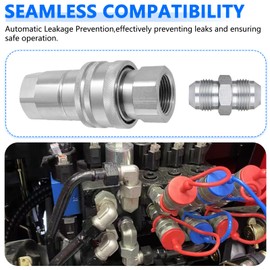 Cplbrb 1/2" Ag ISO 7241-A Hydraulic Quick Connect Tractor Couplers with Dust Caps,Poppet Pioneer Style,Hydraulic Quick Coupler 1/2" NPT Thread & Body-1 Sets