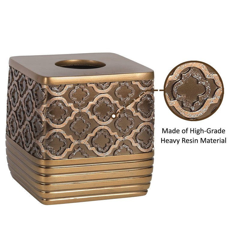 Popular Bath Tissue Box, Spindle Collection, Gold