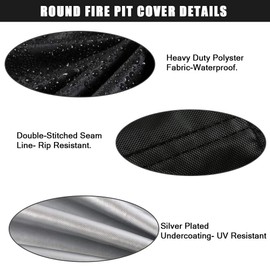 Hohong Fire Pit Cover,Waterproof Gas fire Pit Covers Outdoor Patio Fireplace Cover Square Fire Pit Covers-84x84x61cm