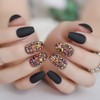 Juego de uñas de ataúd esmeriladas, uñas postizas de cristal