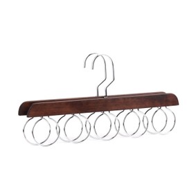 Ultra Light and Stylish Wooden Hanger, Ring Hanger, Metal Aluminum Alloy, Space Saver, Rustproof, Durable, Convenient Storage (1 Piece Brown)